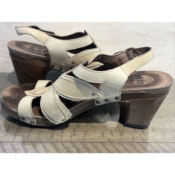 Dansko Sandals Leather Floral Strappy Wood Platform Size 41 US 10.5-11 buckle ni - Picture 5 of 9